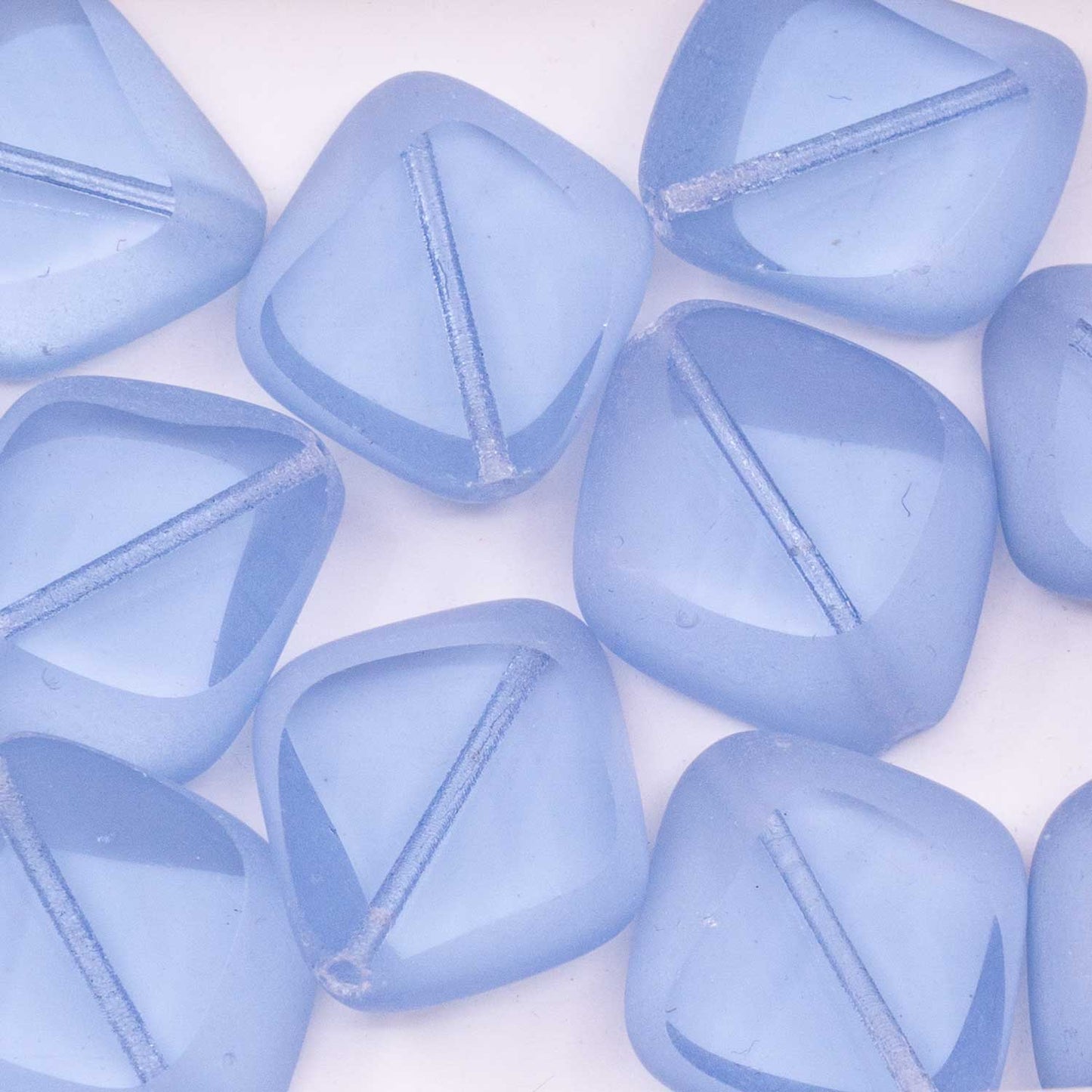 アウトレット 250g テーブルカット ストーンライクビーズ、24 x 20 mm、透明ライトアメジストマット(00030-81800)、ガラス、チェコ共和国