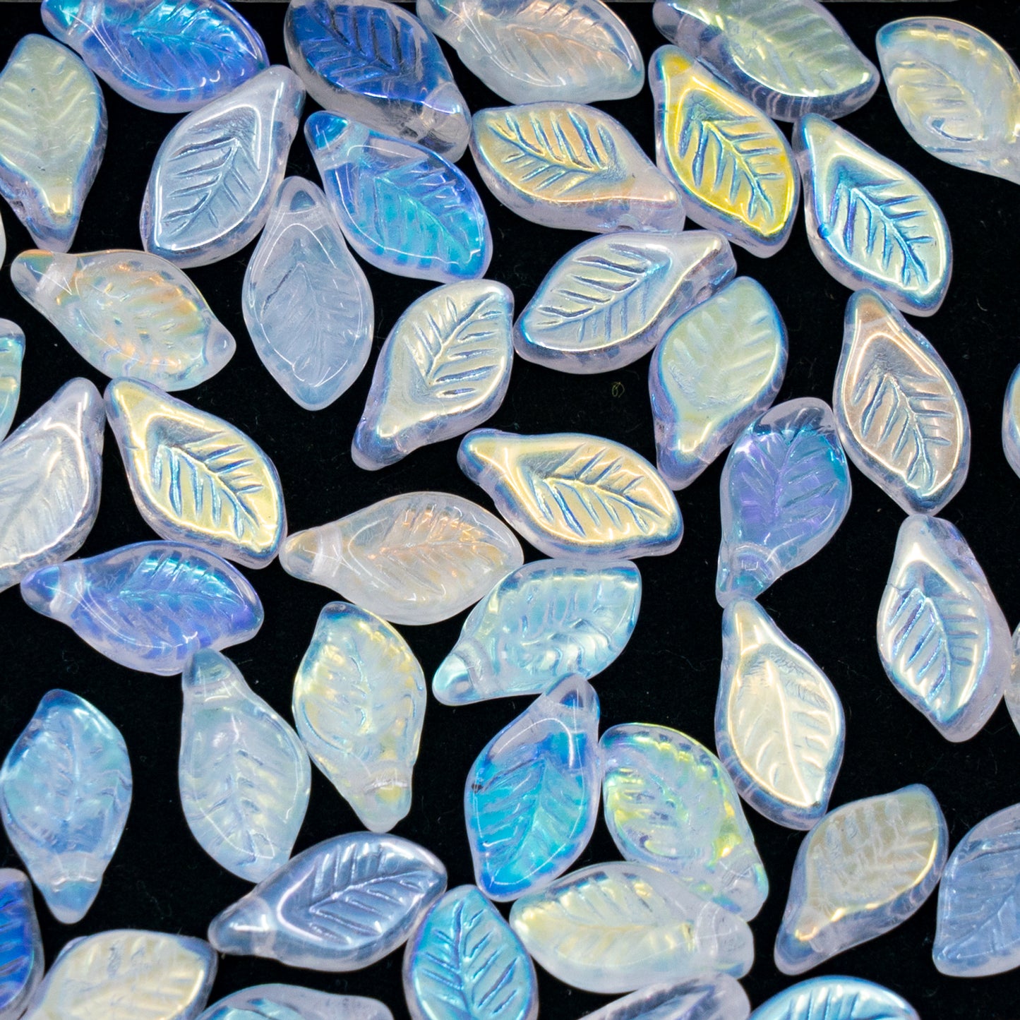 OUTLET 250g/50g Bay Leaf Beads, 6 x 12 mm, Crystal Ab (00030-28701), Glass, Czech Republic