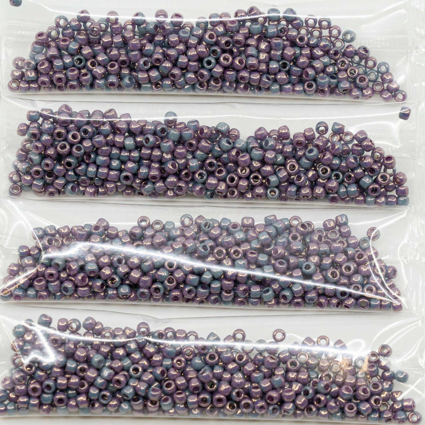 OUTLET 10g/50g TOHO Round Seed Beads Rocailles, 8/0, Opaque Purpe Luster (OW-41-purple), Glass, Czech Republic