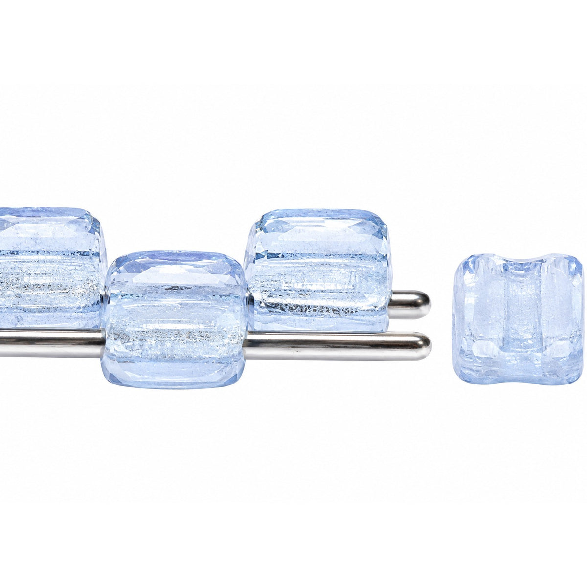 Silky 2-Hole Square Beads, Transparent Light Amethyst (20210), Glass, Czech Republic