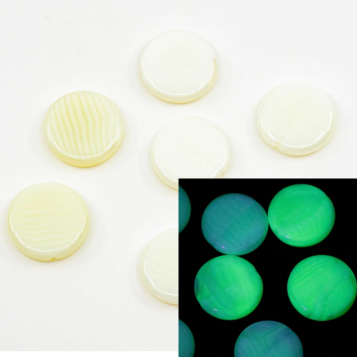 OUTLET 10 grams Coin Beads, 20 x 20 mm, 86006 (86006), Glass, Czech Republic