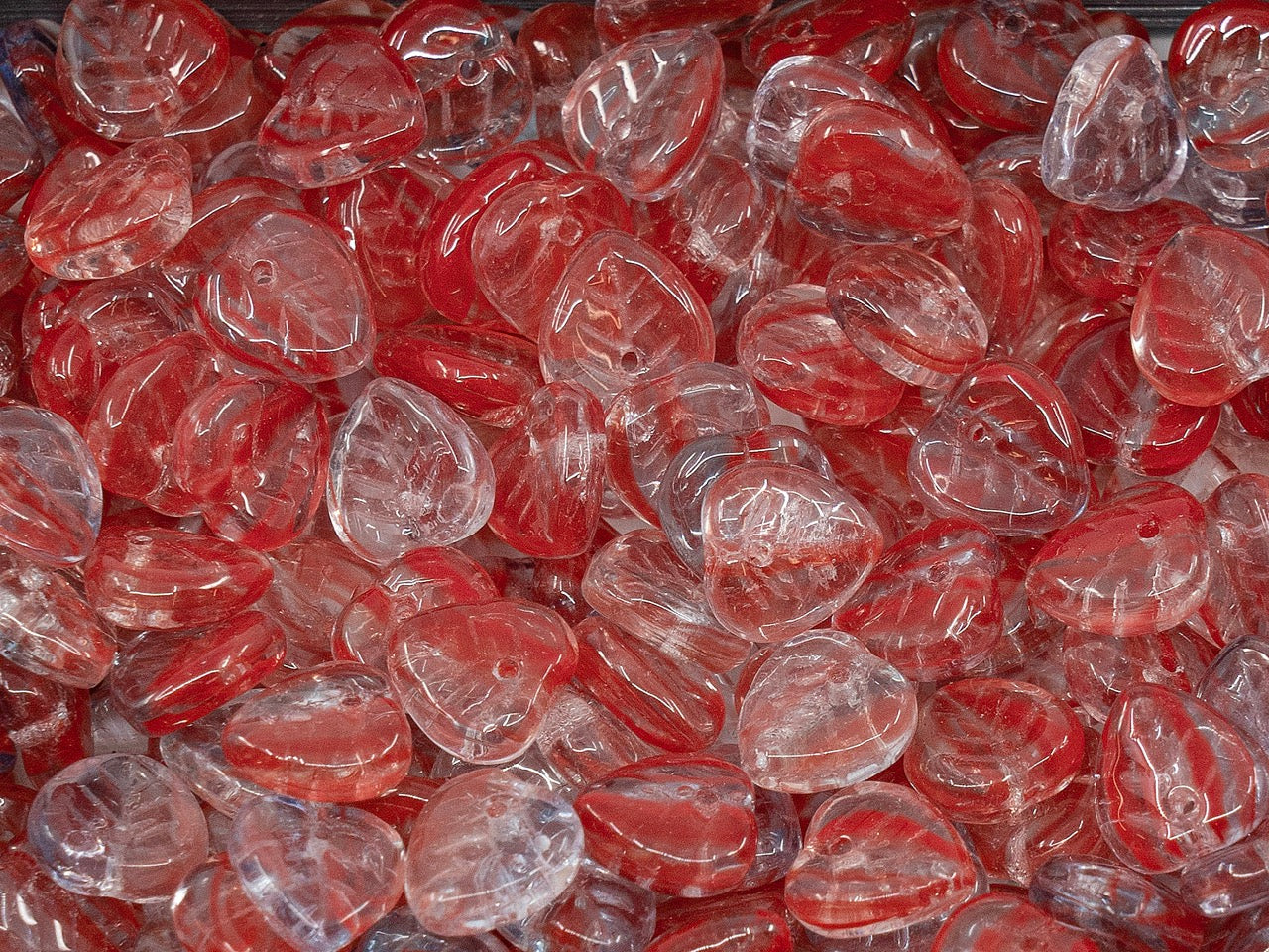 OUTLET Heart Leaf Beads, 9 mm, Glass, Czech Republic