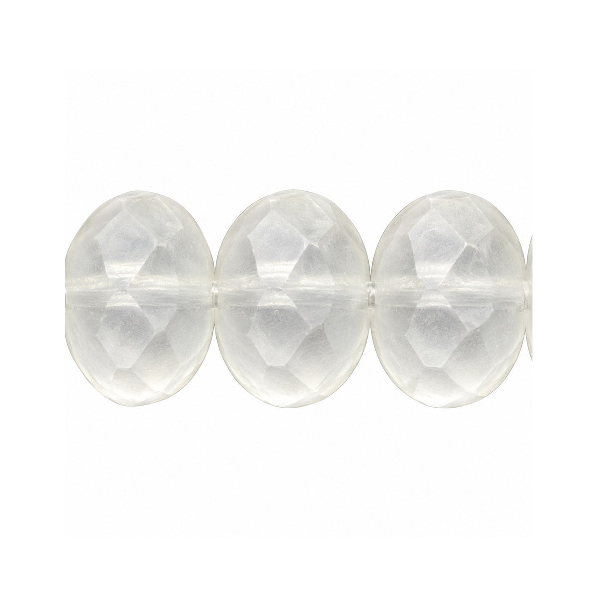 Special Cut Faceted Fire Polished Beads, Crystal Matte (00030-84110), Glass, Czech Republic