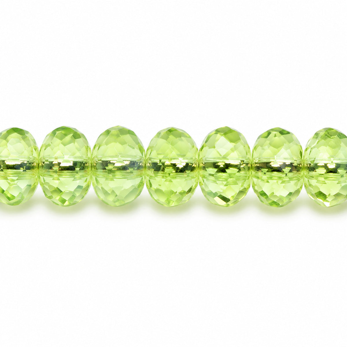 Special Cut Faceted Fire Polished Beads, Transparent Green Ab (50400-28701), Glass, Czech Republic