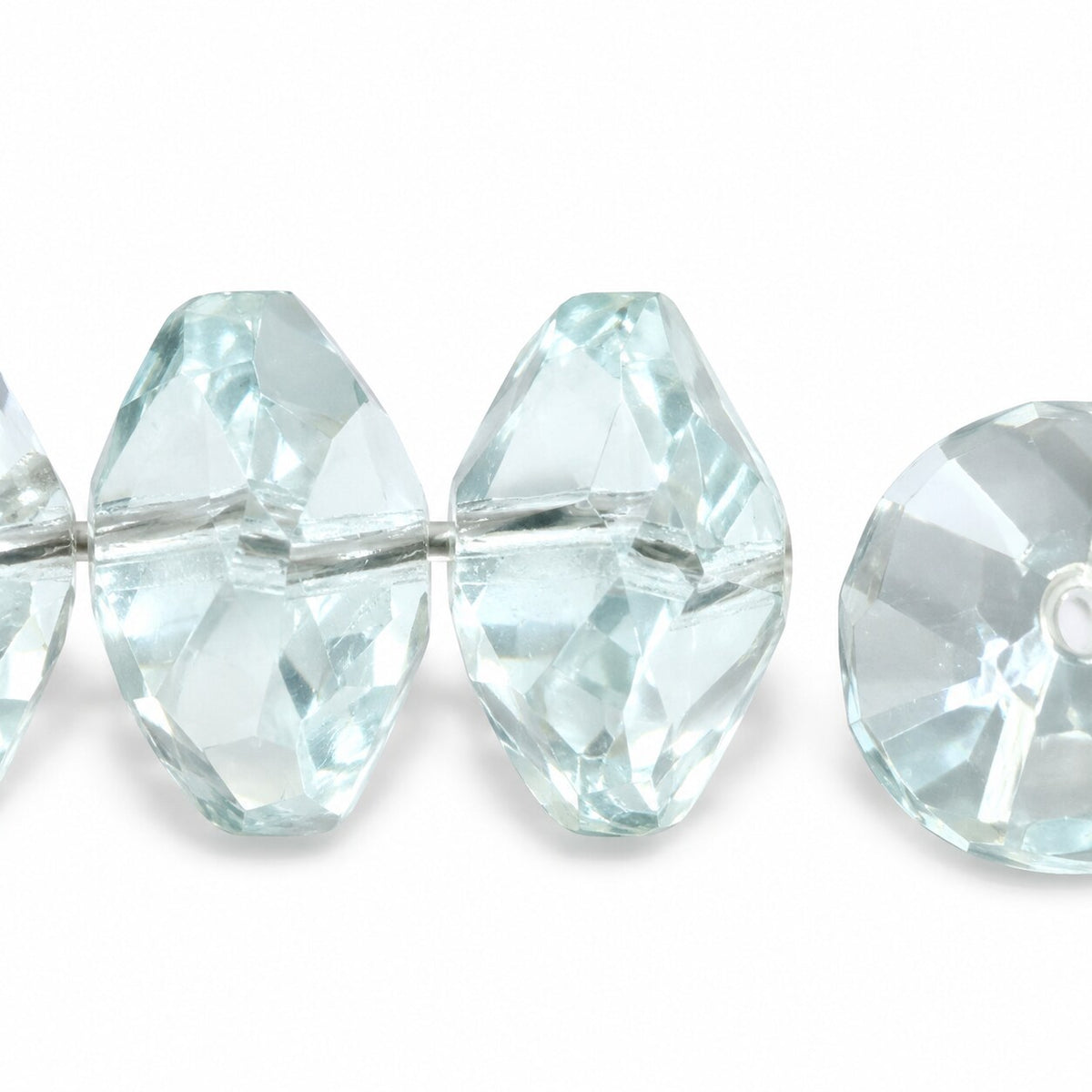 Faceted Special Cut Beads Rivoli, Transparent Aqua (60000), Glass, Czech Republic
