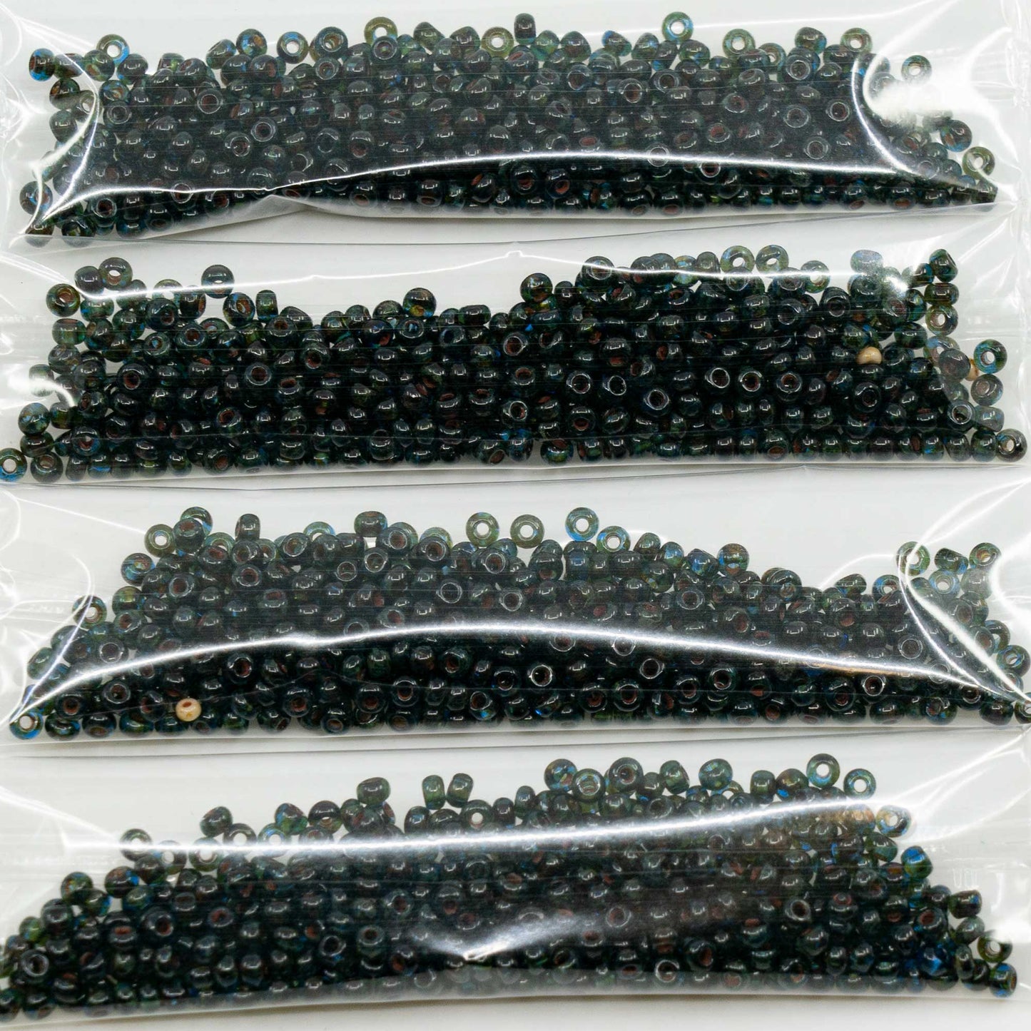 OUTLET 10 grams Preciosa Ornela Seed Beads, Round Hole, Loose, 8/0 x mm, Cobalt Travertin (30050-86800), Glass, Czech Republic