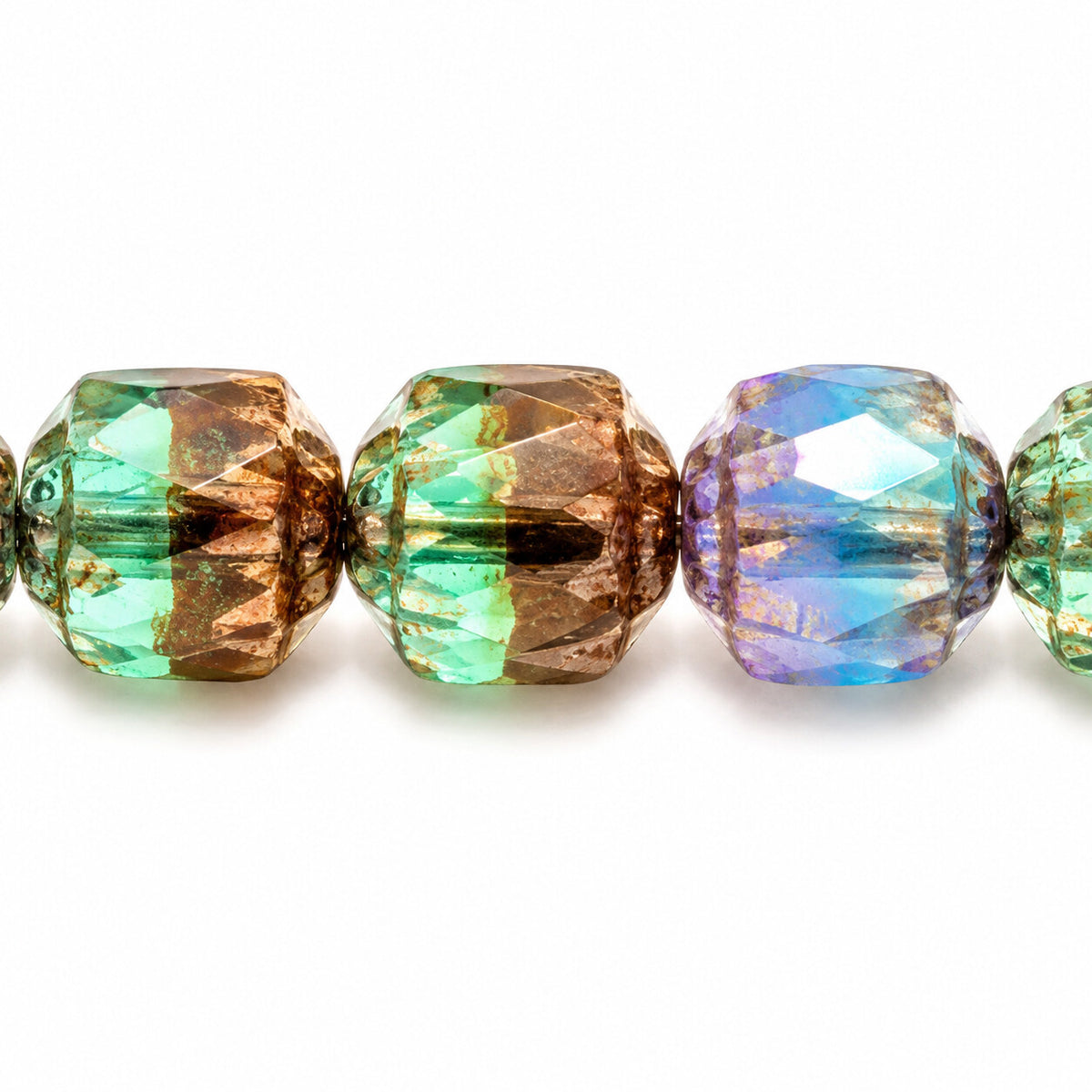 Cathedral Faceted Fire Polished Beads, X3196 Bronze (x3196-14415), Glass, Czech Republic