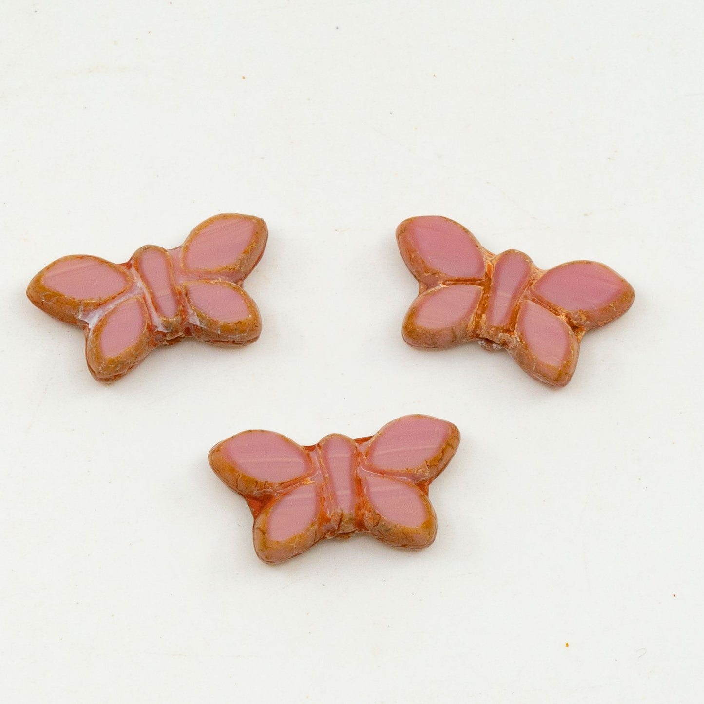 奥特莱斯 5克 台面切割蝴蝶珠,20 x 12 毫米,粉红石灰华 (76030-86800),玻璃,捷克共和国