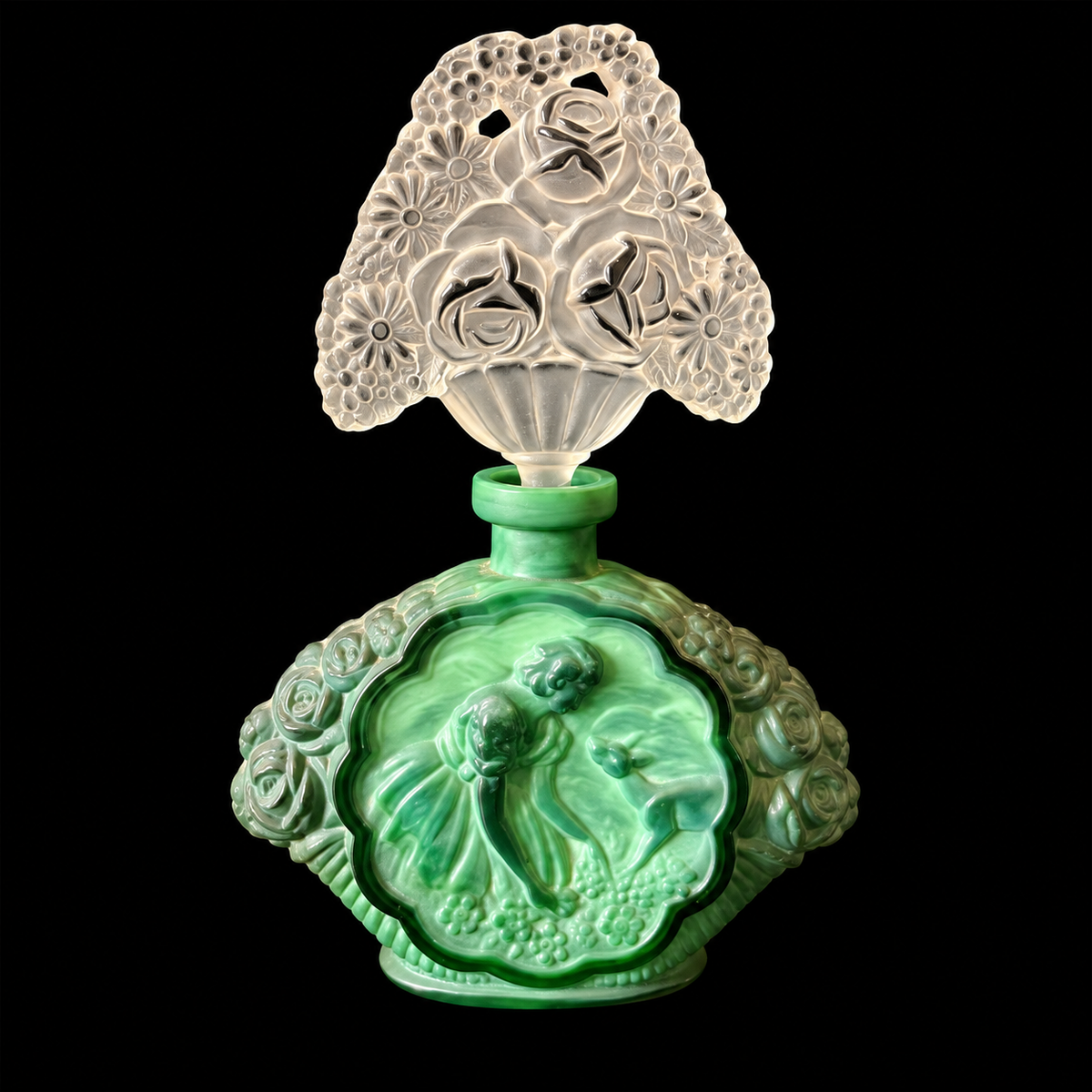 Vintage Bohemia Glass Perfume Bottle, Czech Republic, OUTLET