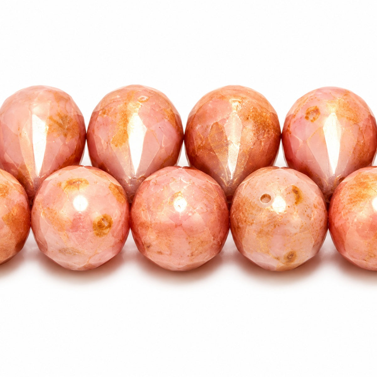 Drop Beads, White Stain With Luster Red (02010-65491), Glass, Czech Republic