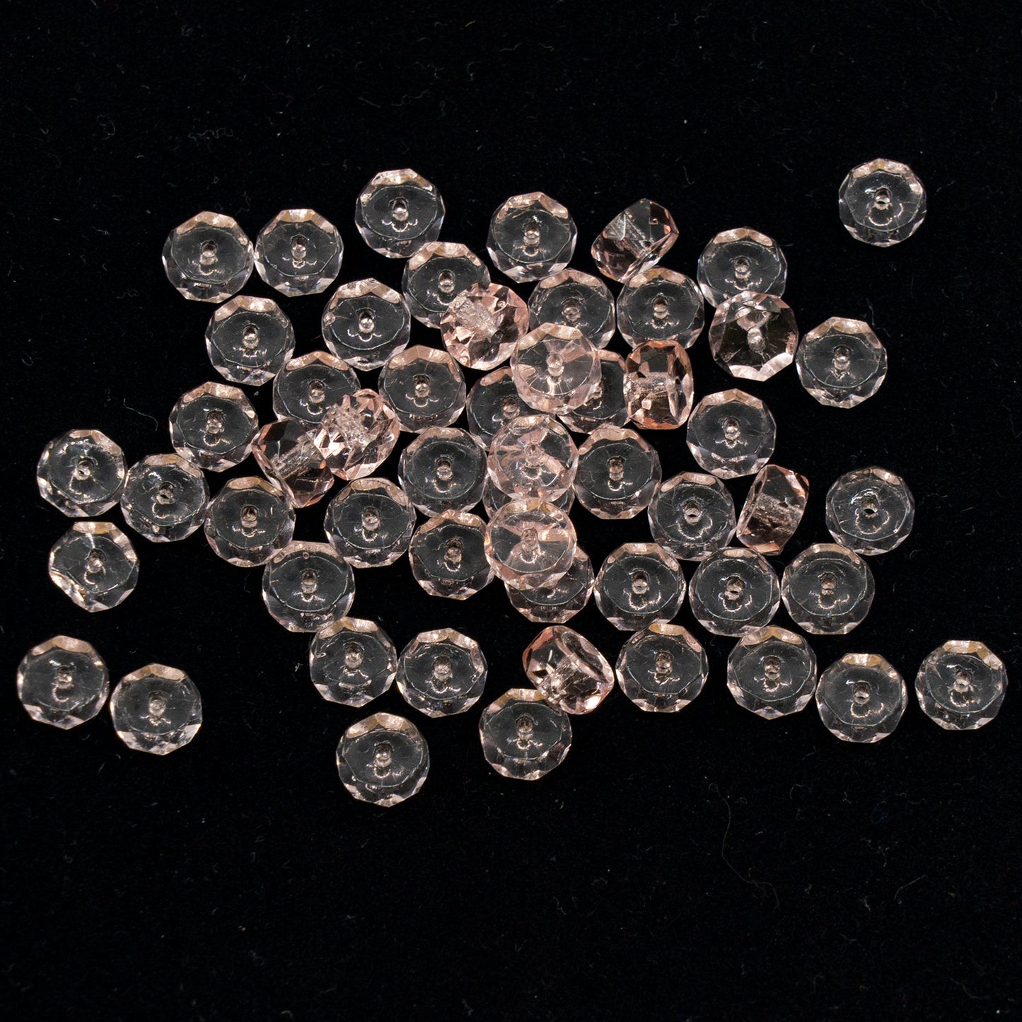 OUTLET 10 grams Rondelle Faceted Fire Polished Beads, 3 x 6 mm, Transparent Pink (70110), Glass, Czech Republic