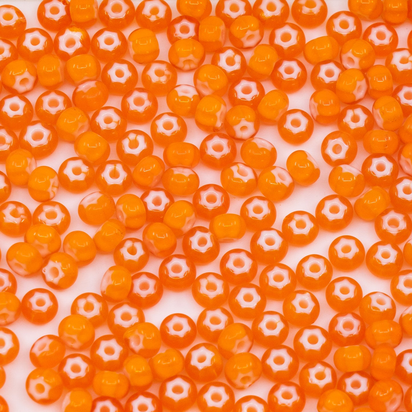 OUTLET 10 grams Cornelian Star Preciosa Ornela Seed Beads, 5/0, Orange Star (93703), Glass, Czech Republic
