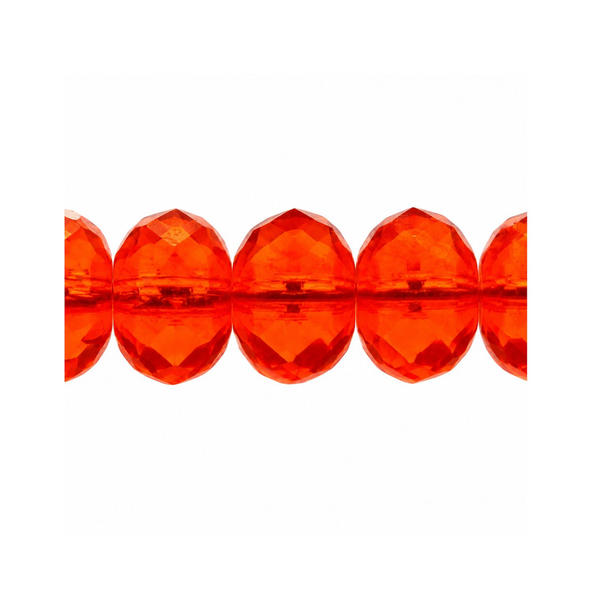Special Cut Faceted Fire Polished Beads, Transparent Orange (90010), Glass, Czech Republic