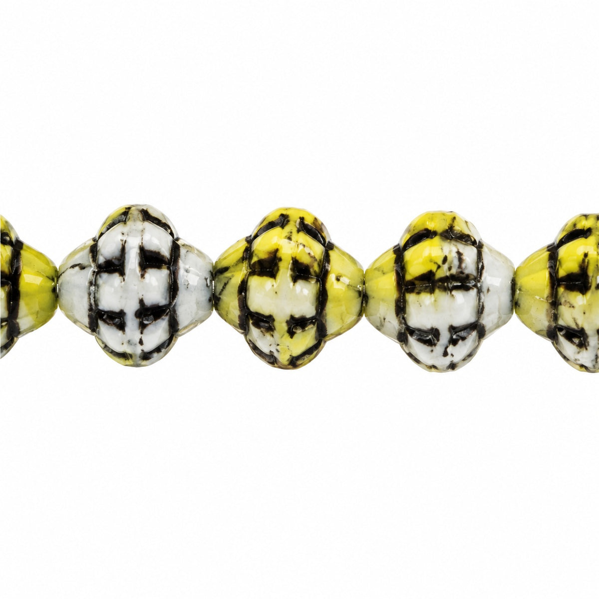 Spinner Beads, X2304 Black Lined (x2304-46769), Glass, Czech Republic