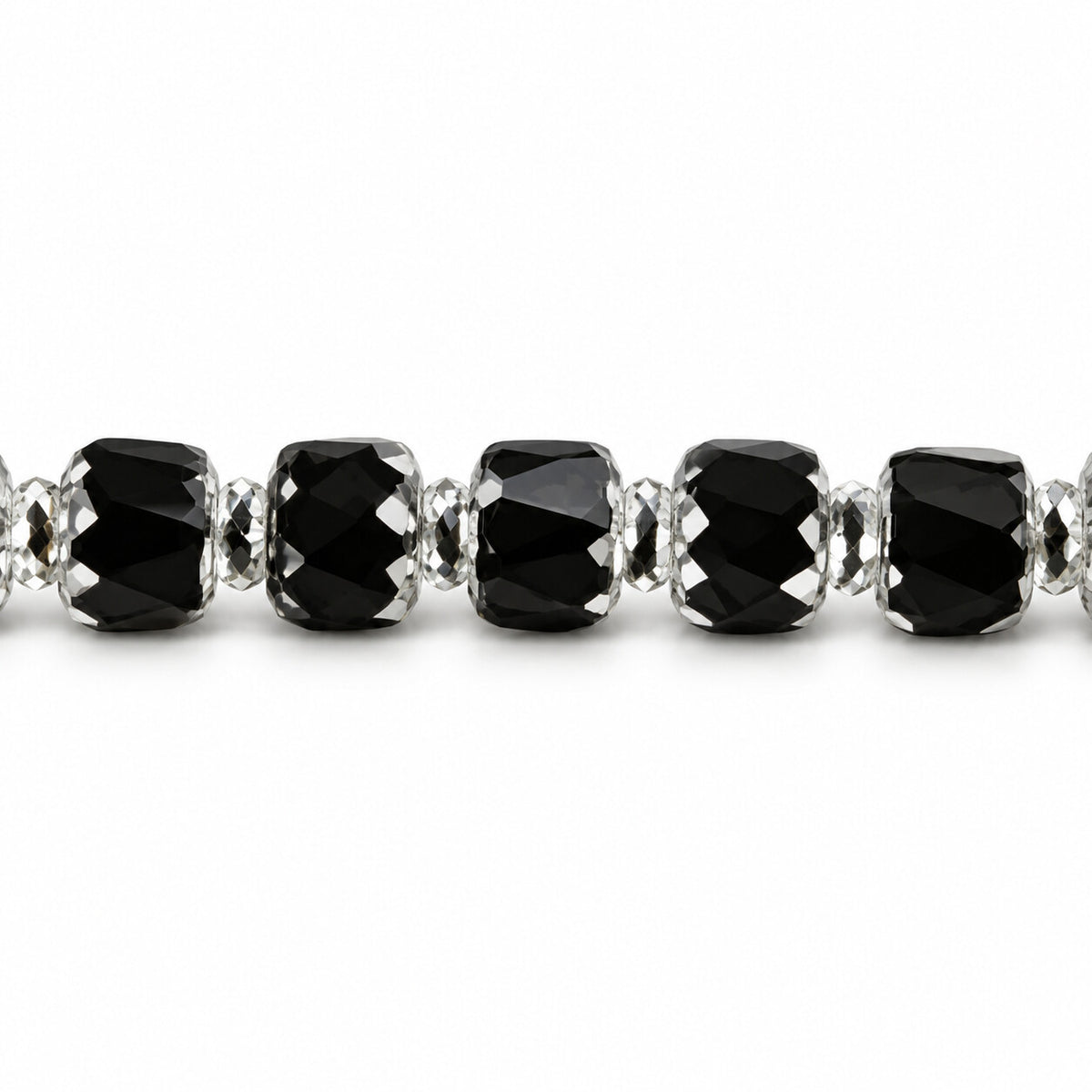 Cathedral Faceted Fire Polished Beads, Black Silver (23980-27000), Glass, Czech Republic