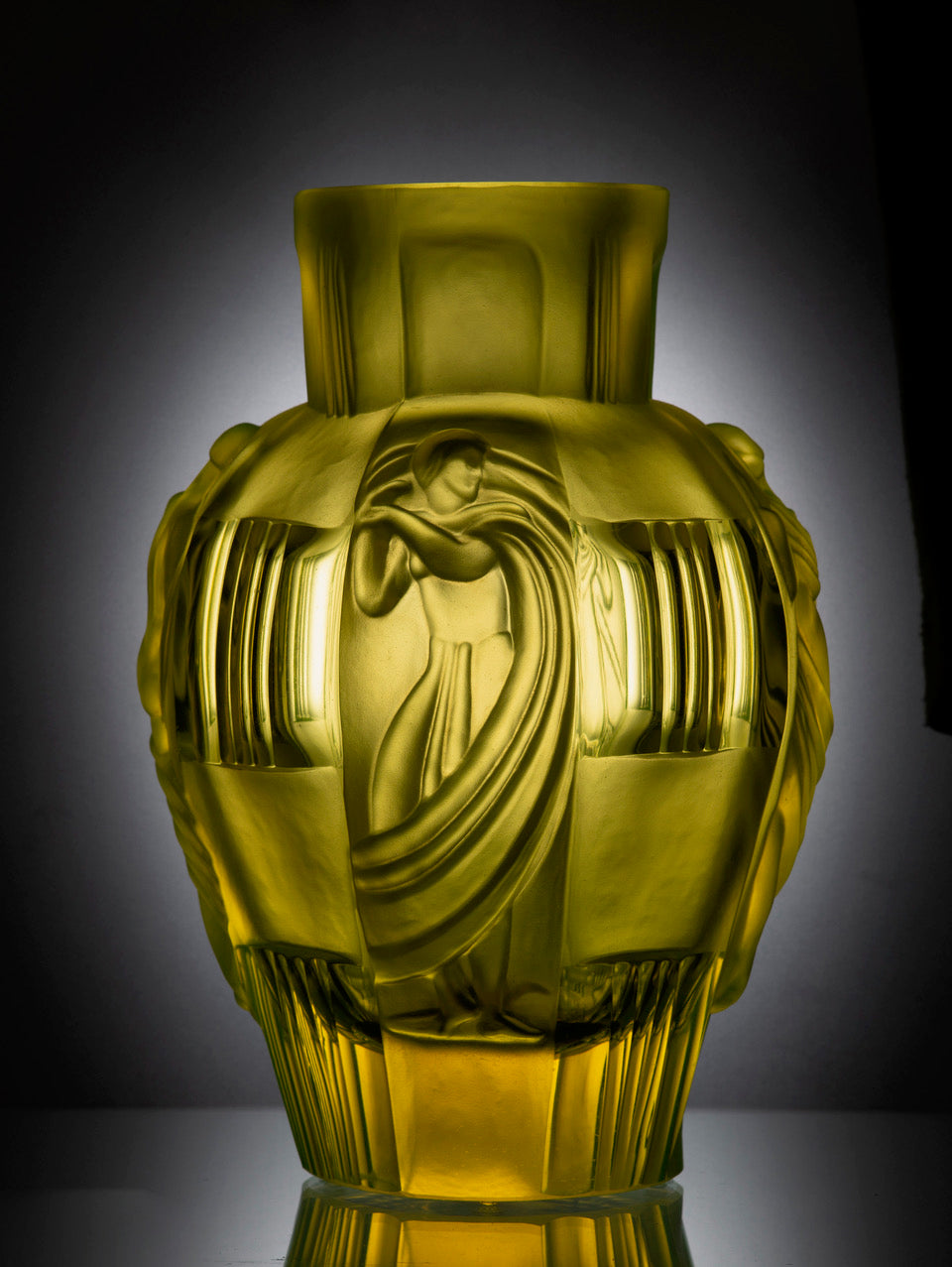 Art Deco Vase – Uranium Art Glass, Czech Republic, OUTLET