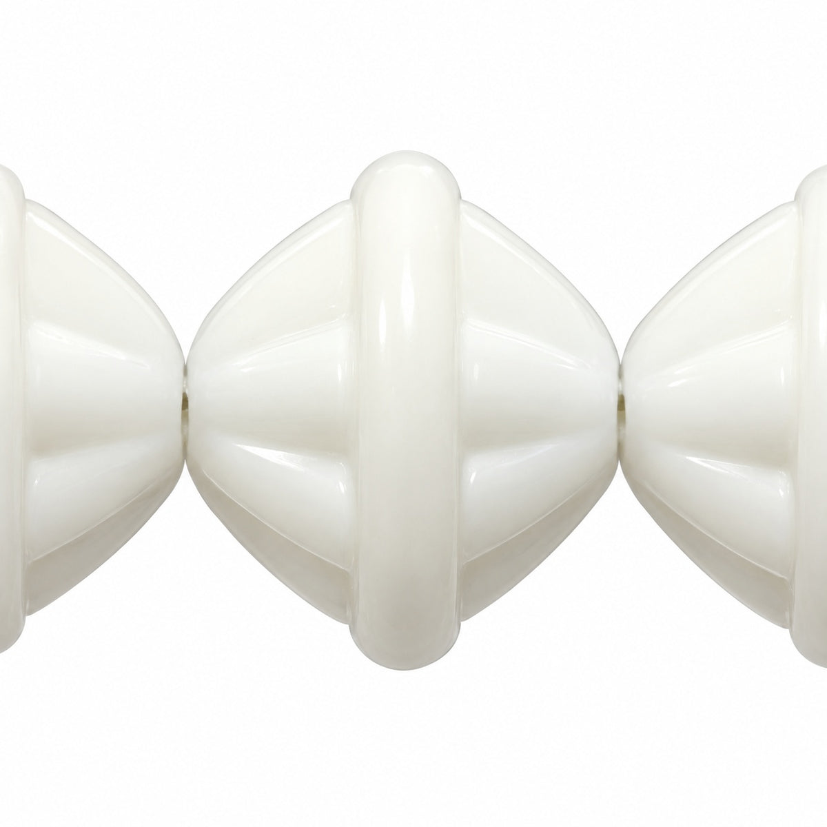 Rondelle Pressed Beads, Chalk White (03000), Glass, Czech Republic