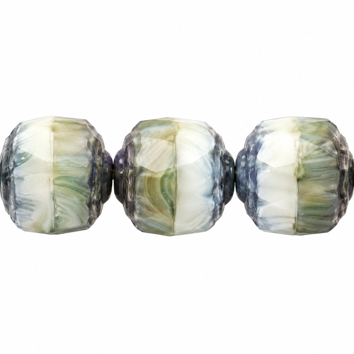 Cathedral Faceted Fire Polished Beads, X3073 Matte Luster Blue Full Coated (x3073-84110-14464), Glass, Czech Republic