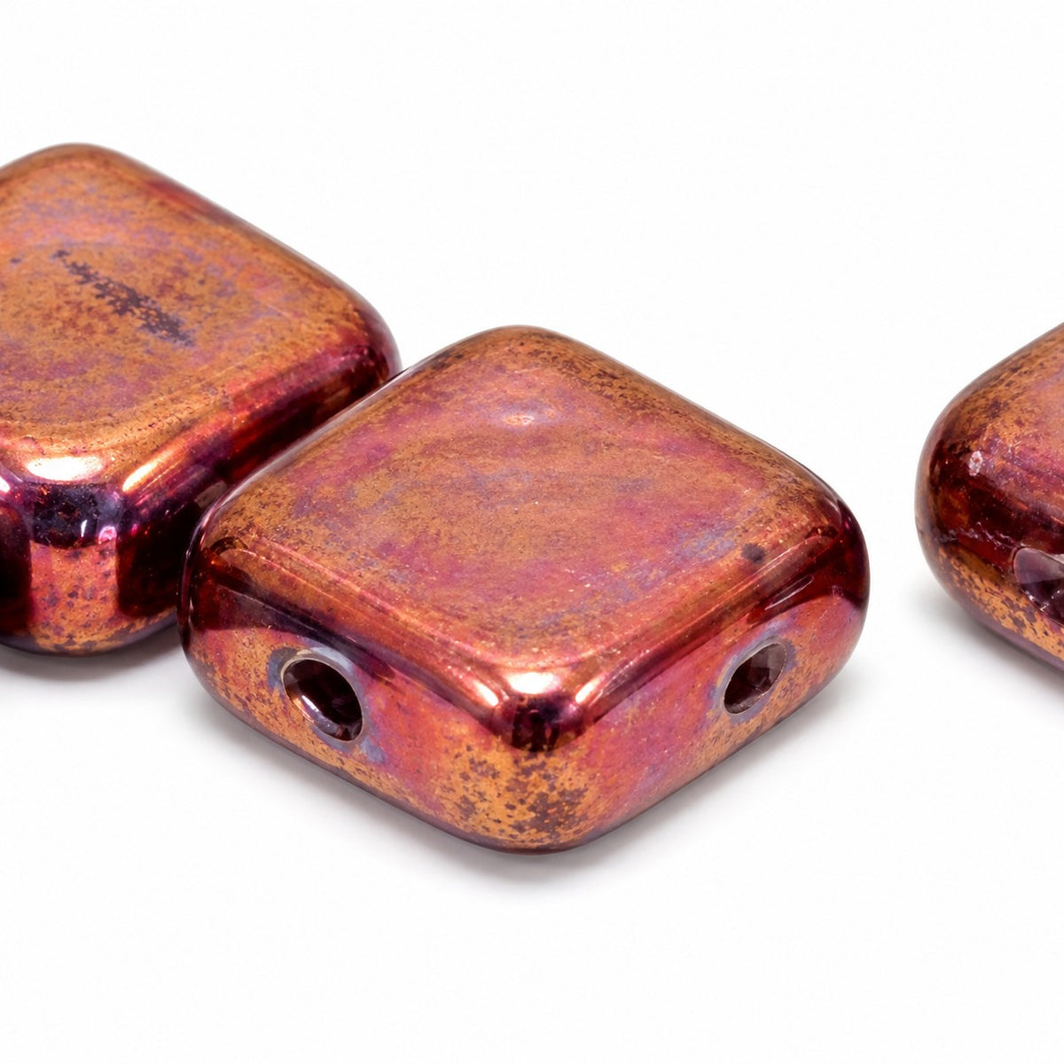 2-Hole Tile Beads, Crystal Vega Iris (00030-15781), Glass, Czech Republic