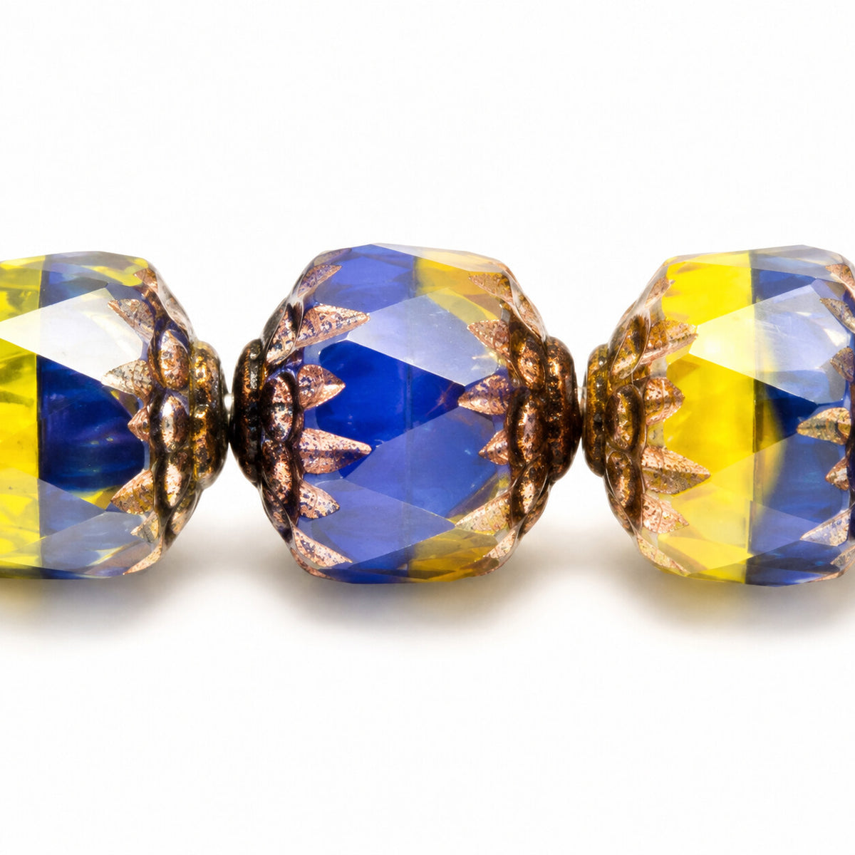 Cathedral Faceted Fire Polished Beads, X1006 Bronze (x1006-14415), Glass, Czech Republic