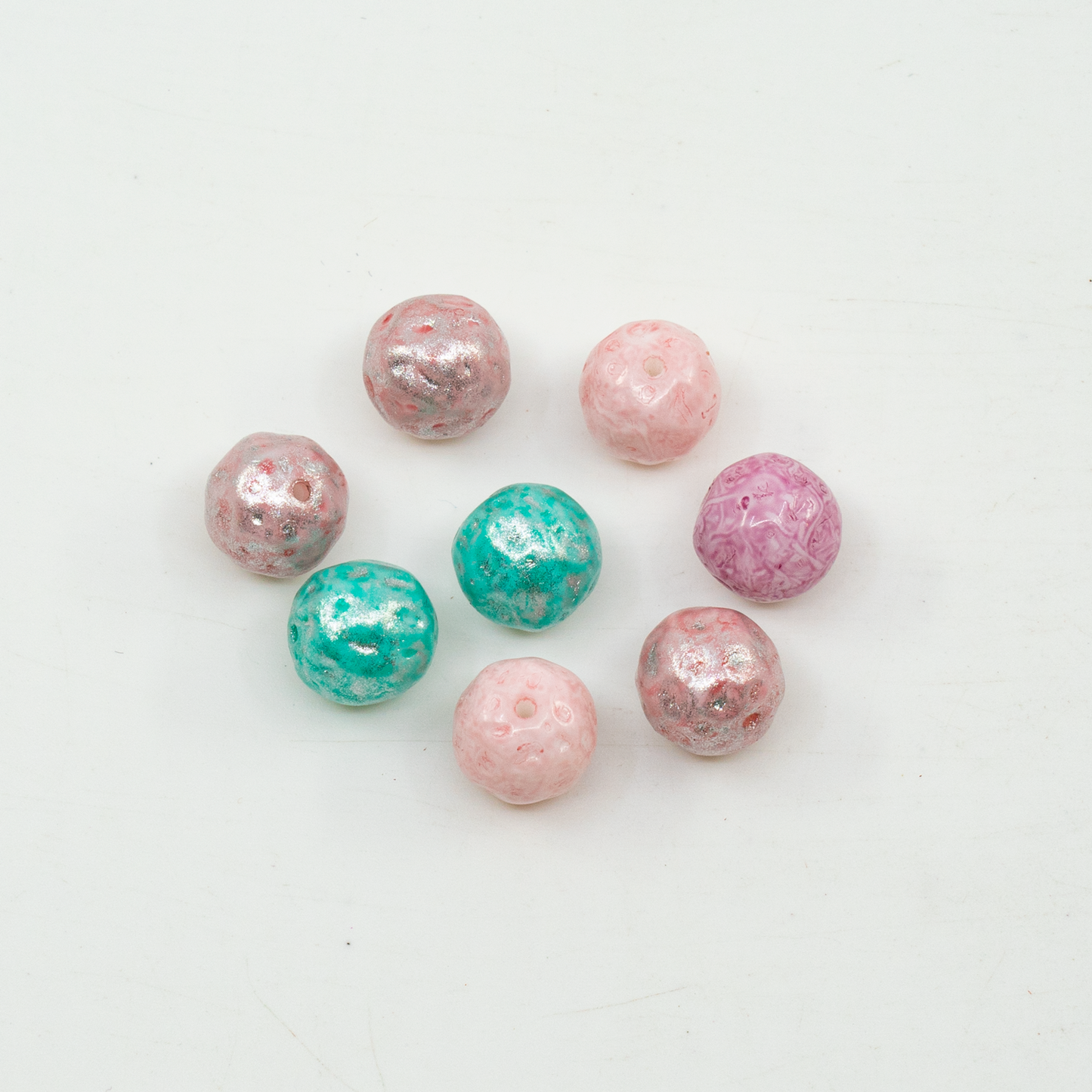 OUTLET 10 grams Round Pressed Glass Beads Orange Fruit, Pastel Mixed Colors (pastel-mix), Glass, Czech Republic