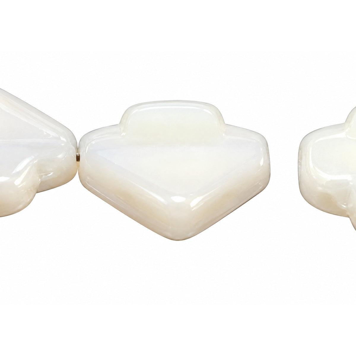 Arrow Beads - Hole From Side To Side, White (2010), Glass, Czech Republic
