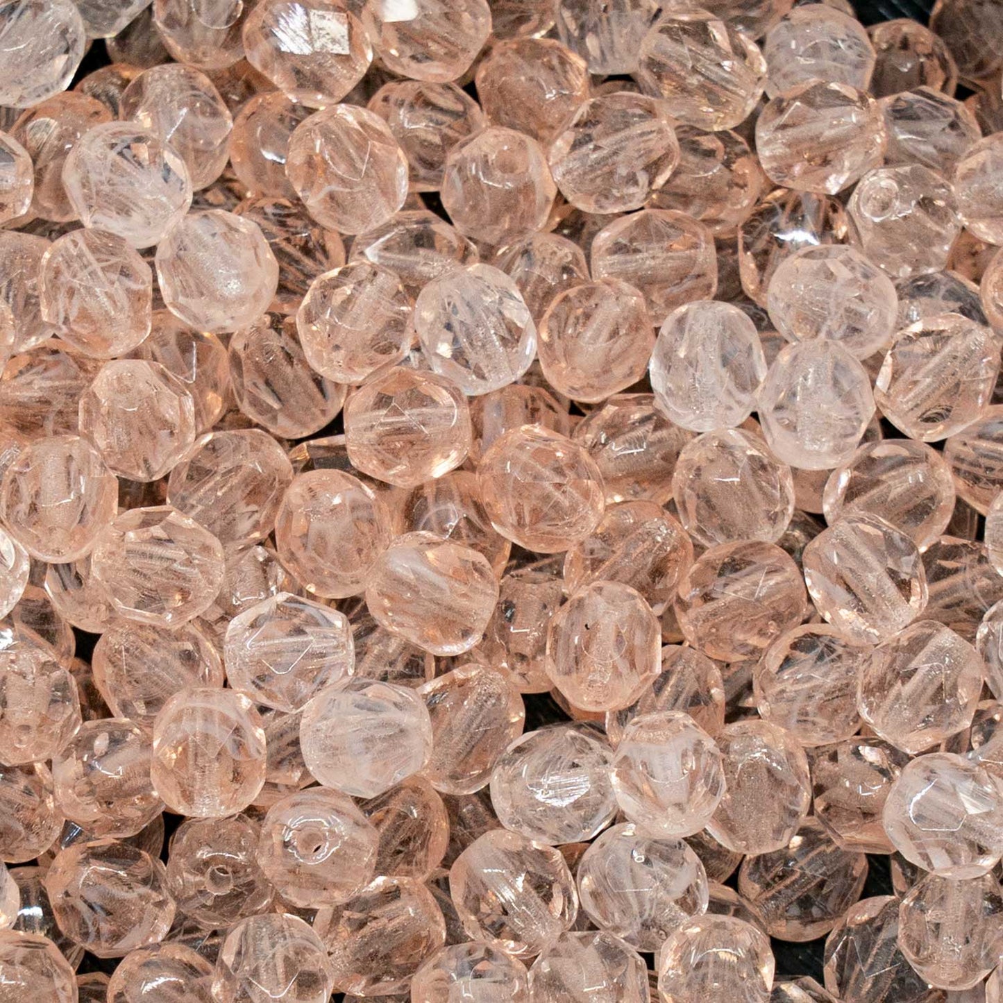 OUTLET 250g Faceted Round Fire Polished Beads, 6 x 6 mm, Light Pink Mixed Colors (00030-81800), Glass, Czech Republic
