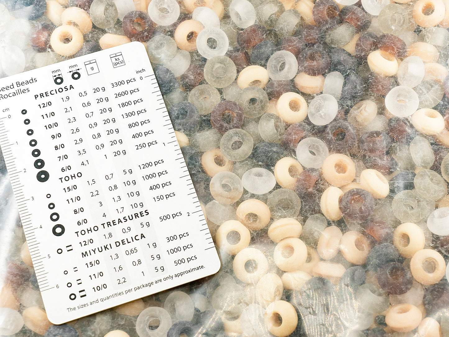 OUTLET 250g rondelle large hole, - x - mm, Mixed Colors Beige (mix beige), Glass, Czech Republic