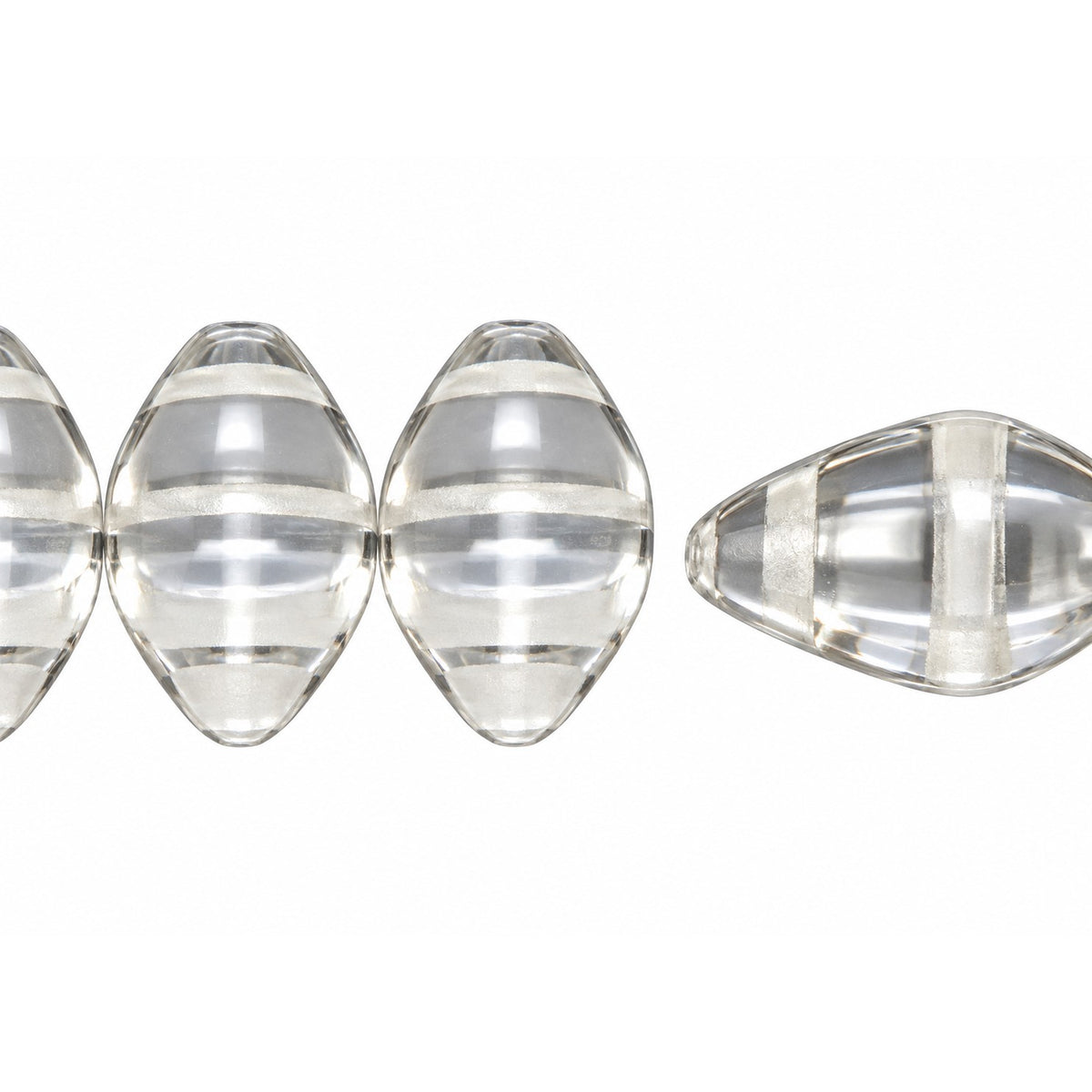 Oval Olive Beads, Crystal (30), Glass, Czech Republic