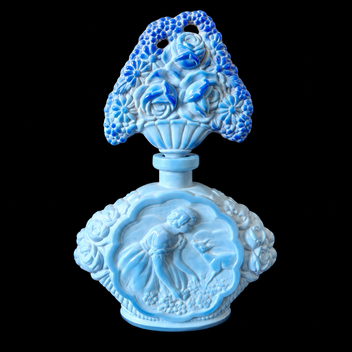 Vintage Bohemia Glass Perfume Bottle, Czech Republic, OUTLET