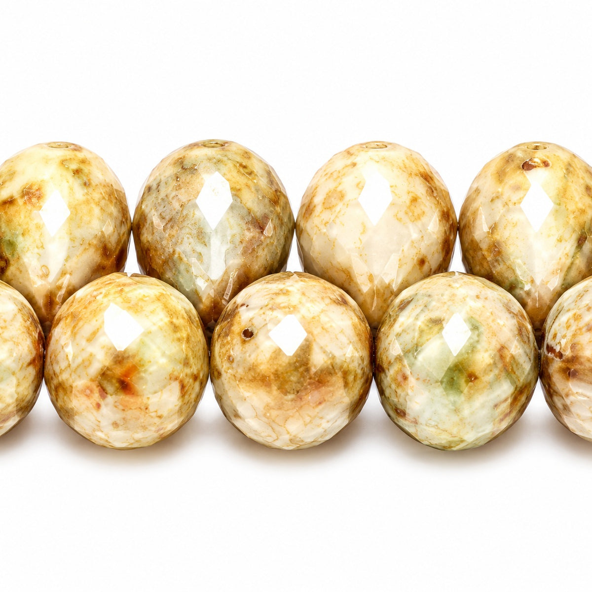 Drop Beads, White Senegal Green (02010-15657), Glass, Czech Republic