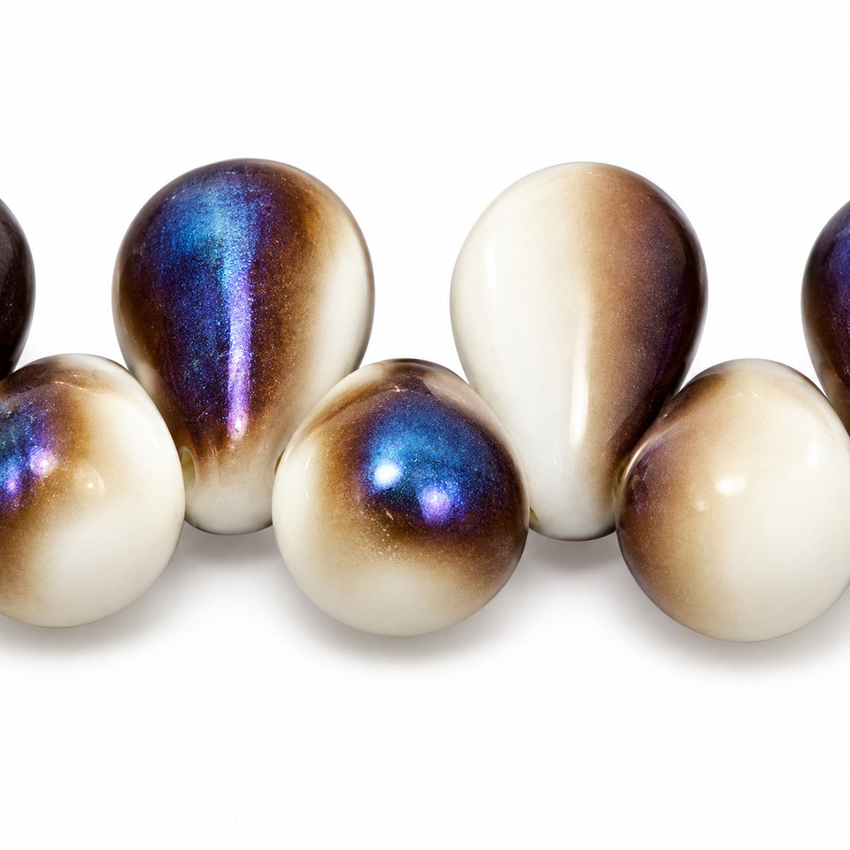 Drop Beads, White 22201 (02010-22201), Glass, Czech Republic