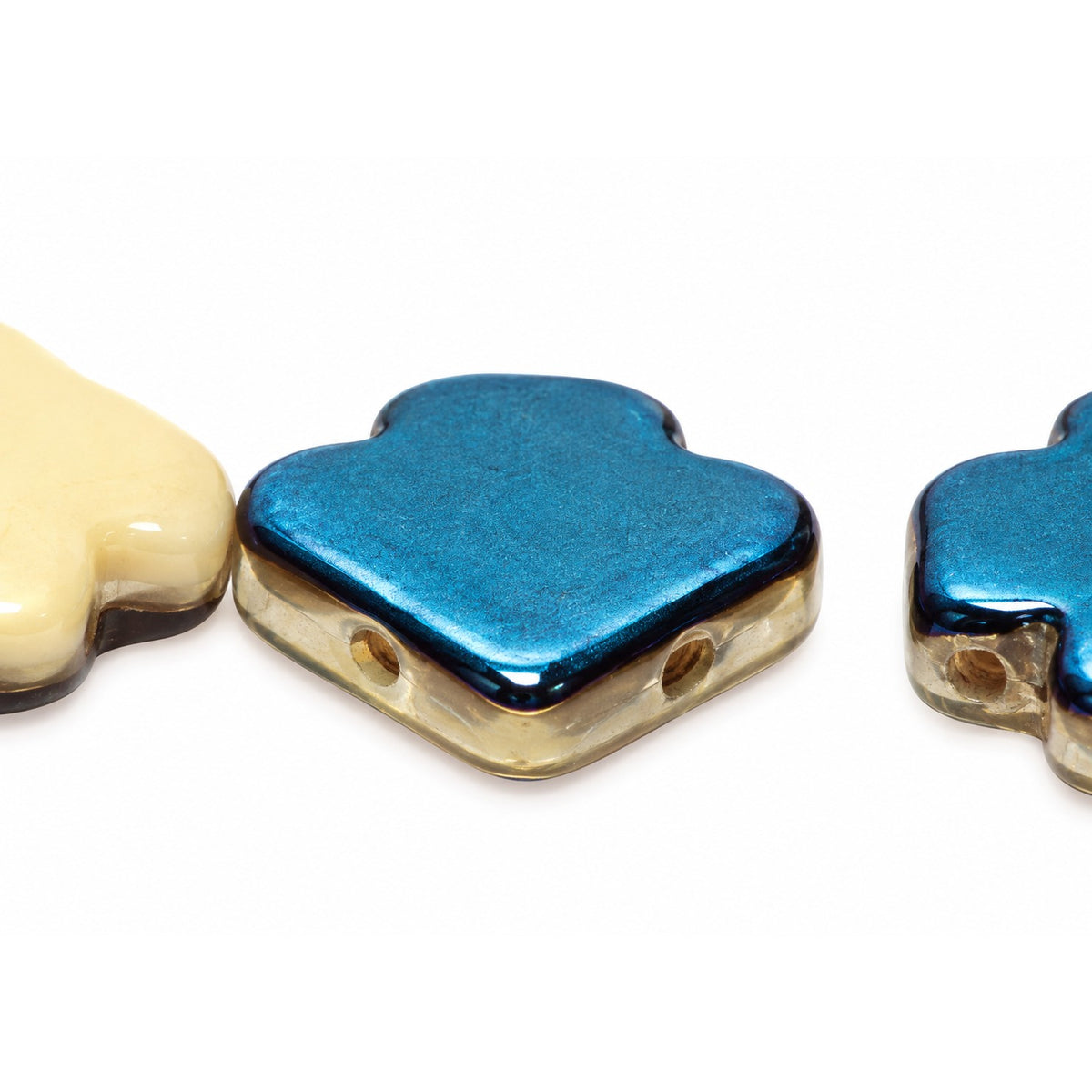 Arrow Beads - Hole From Side To Side, Opaque Beige 23101 (13010-23101), Glass, Czech Republic