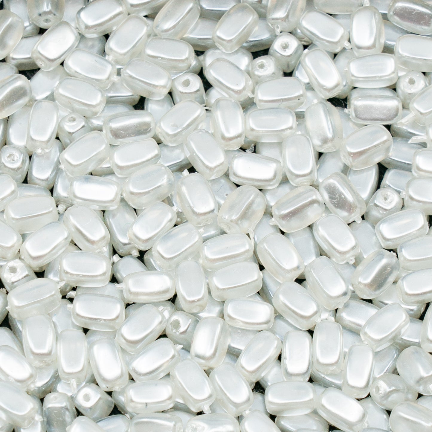 アウトレット 250g オリーブビーズ、5 x 6 mm、クリスタルホワイトパール (00030-70402)、ガラス、チェコ共和国