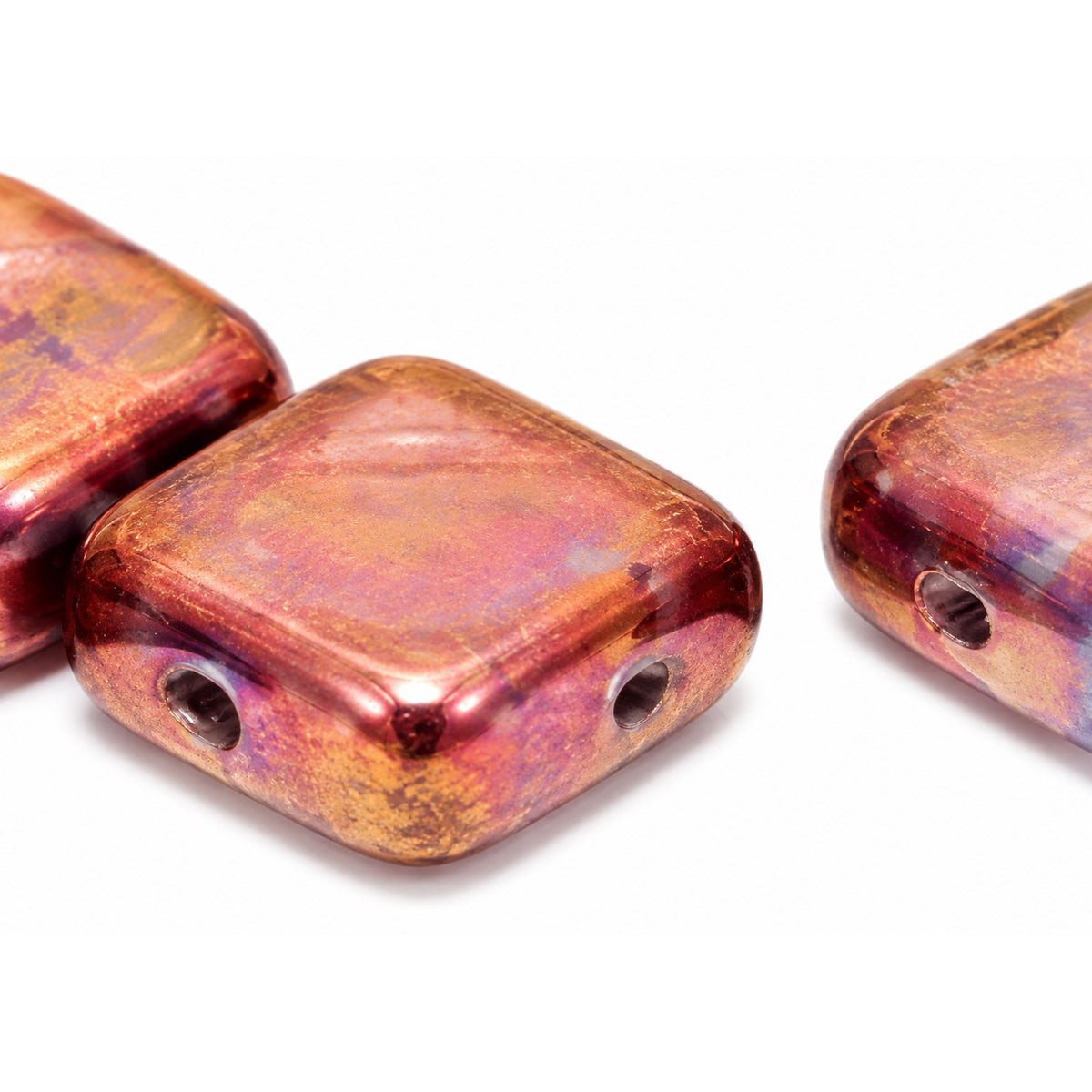 2-Hole Tile Beads, Crystal Bronze (00030-14415), Glass, Czech Republic