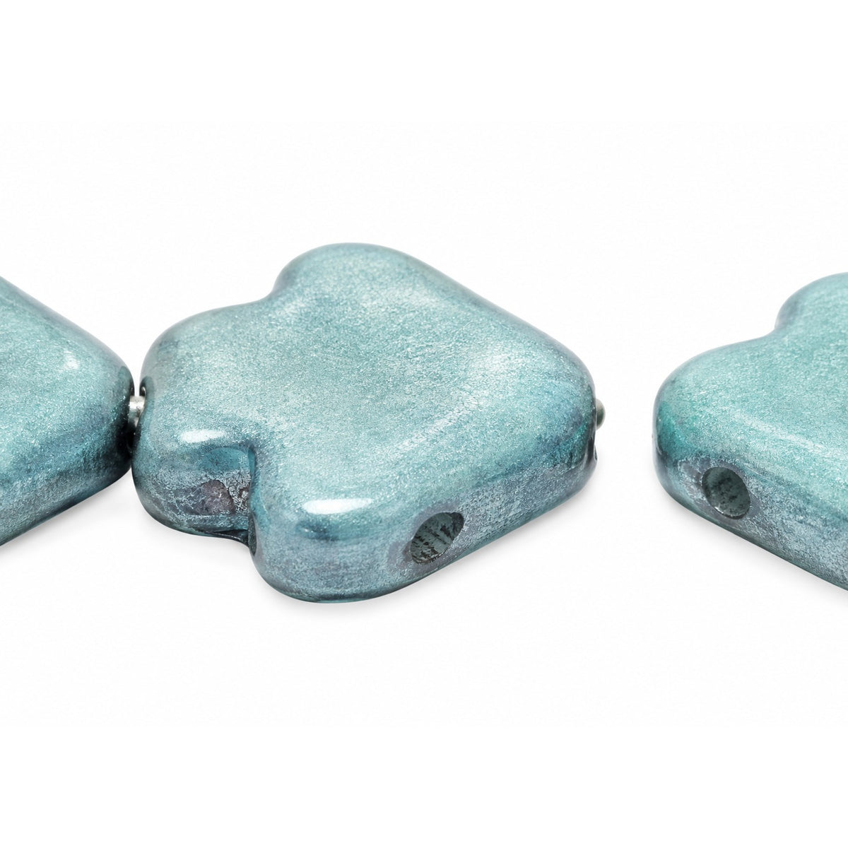 Arrow Beads - Hole From Top To Bottom, White Luster Blue Full Coated (02010-14464), Glass, Czech Republic