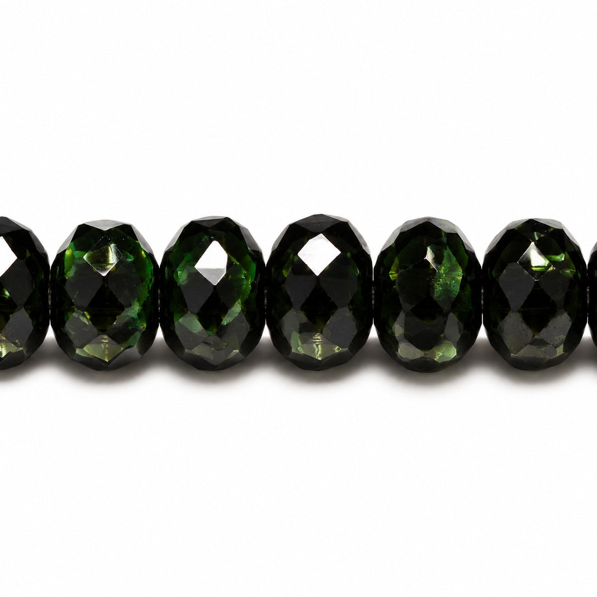 Special Cut Faceted Fire Polished Beads, Malachite Green (26507), Glass, Czech Republic