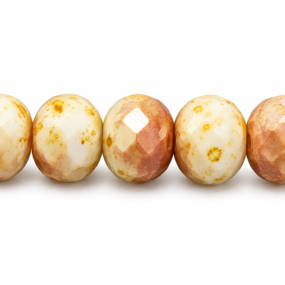 Special Cut Faceted Fire Polished Beads, Chalk White Stain Strong 22501 (03000-86805-22501), Glass, Czech Republic
