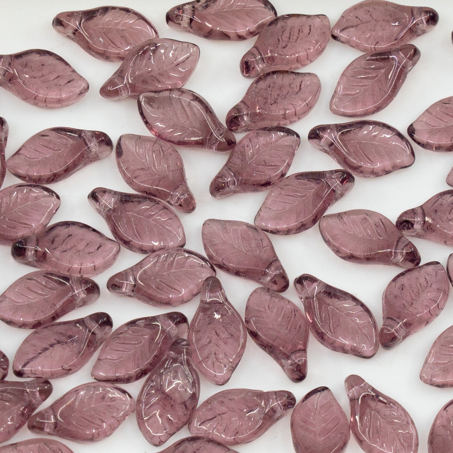 OUTLET 250g/50g Bay Leaf Beads, 6 x 12 mm, Amethyst (20060), Glass, Czech Republic