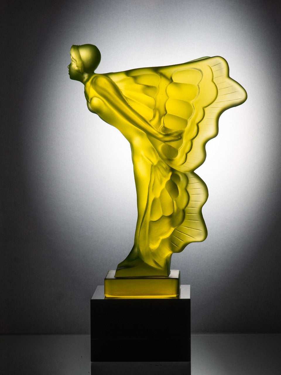 Butterfly Sculpture – Uranium Art Glass, Czech Republic, OUTLET