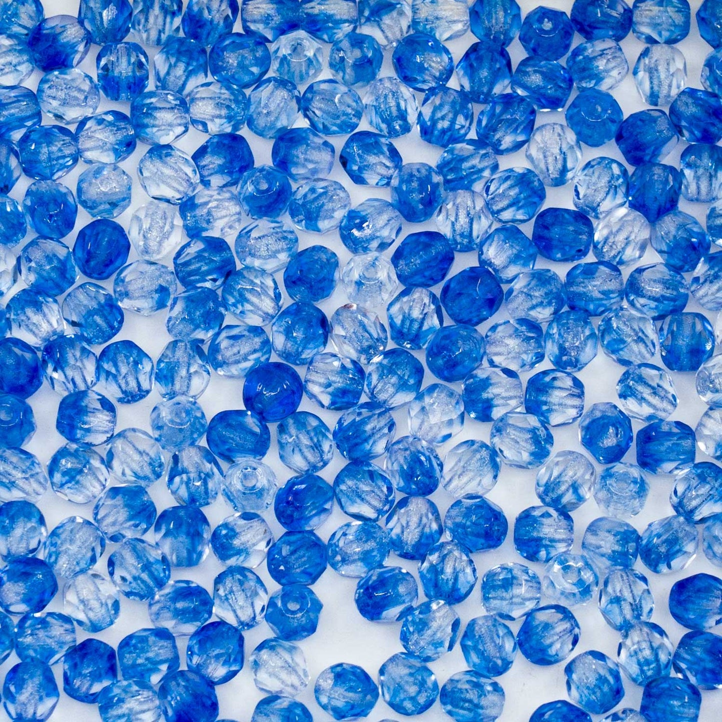 OUTLET 250g Faceted Round Fire Polished Beads, 4 x 4 mm, Dark Blue Mixed Colors 2 (00030-81800), Glass, Czech Republic