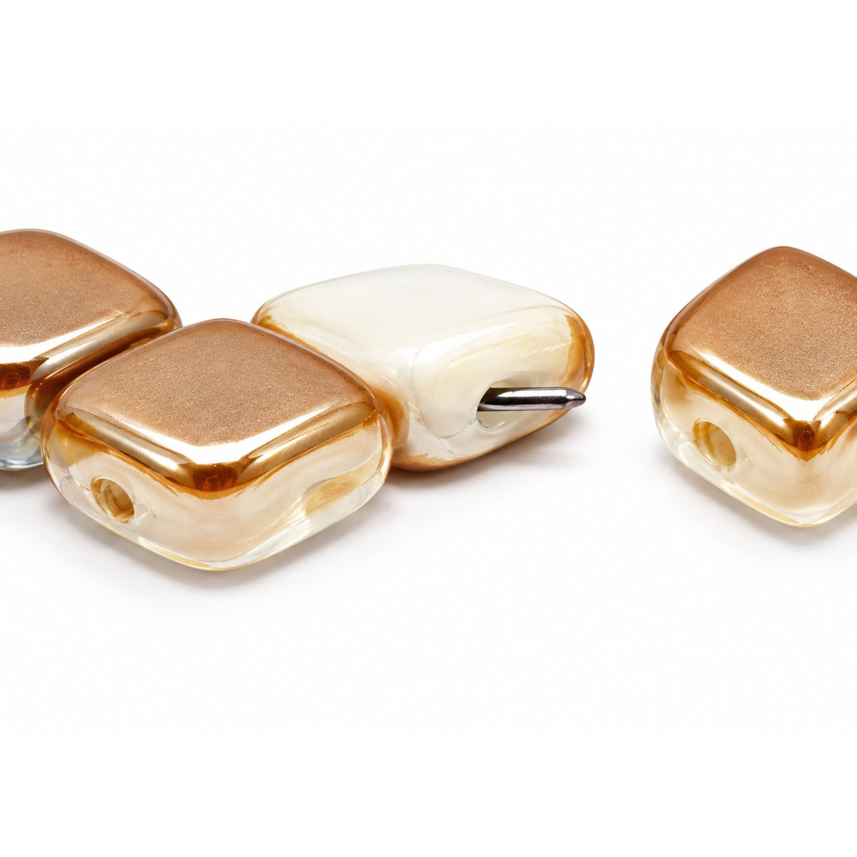 Silkt 2-Hole Beads, Chalk White 22501 (03000-22501), Glass, Czech Republic