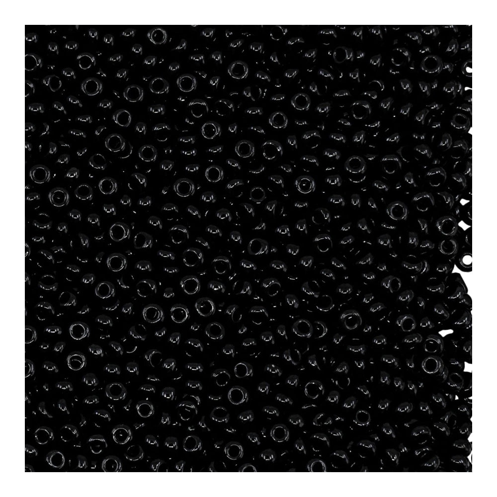 Preciosa Ornela Seed Beads, Opaque Jet Black 23980