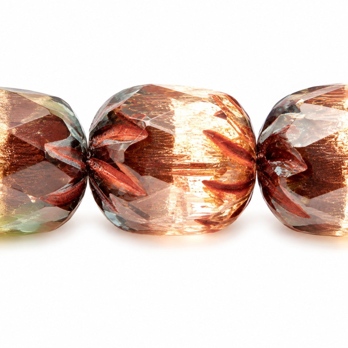 Faceted Fire Polished Beads Special Cut, X1134 Stain Strong (x1134-86805), Glass, Czech Republic