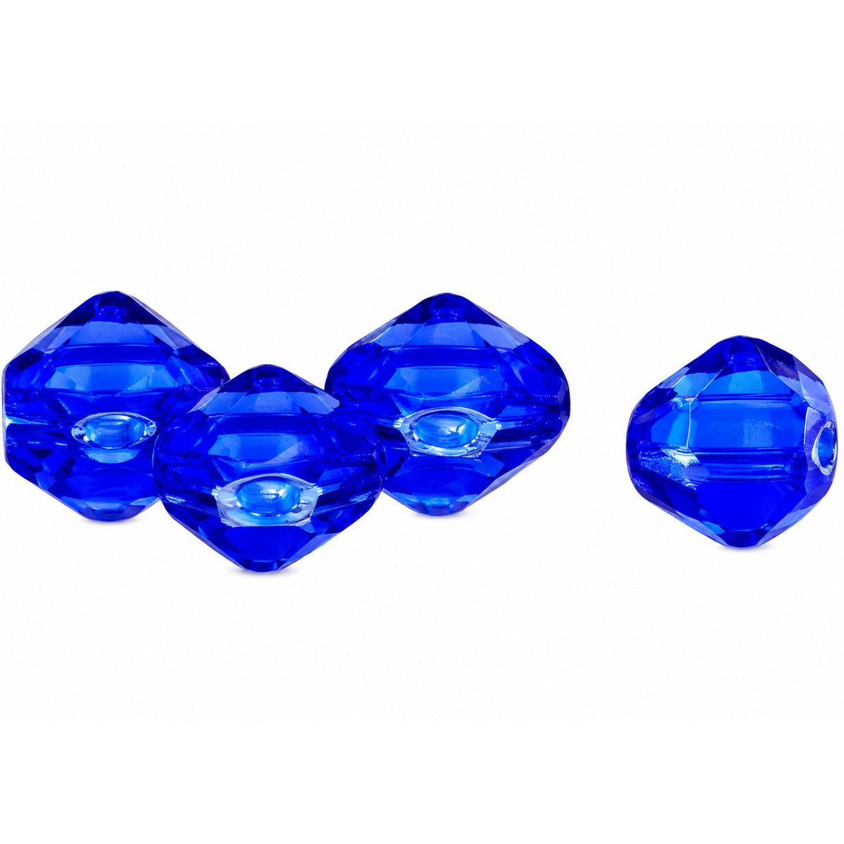 Silky 2-Hole Square Beads, Transparent Blue (30060), Glass, Czech Republic