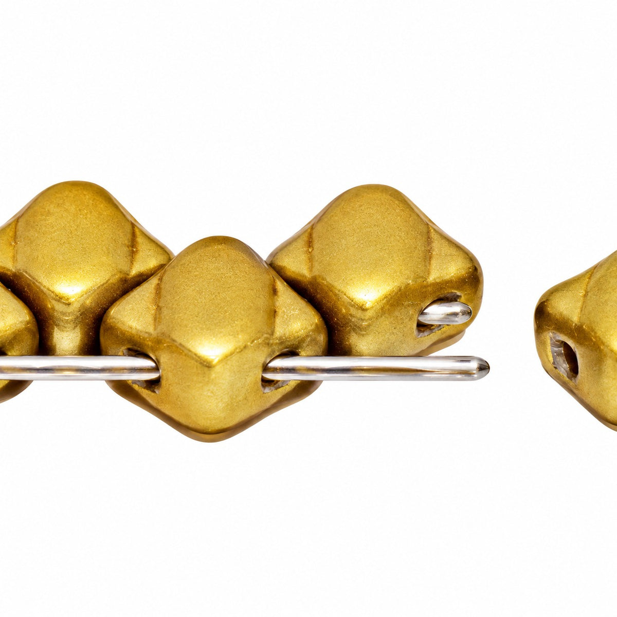 Silky 2-Hole Square Beads, White Pastel Green (02010-25021), Glass, Czech Republic