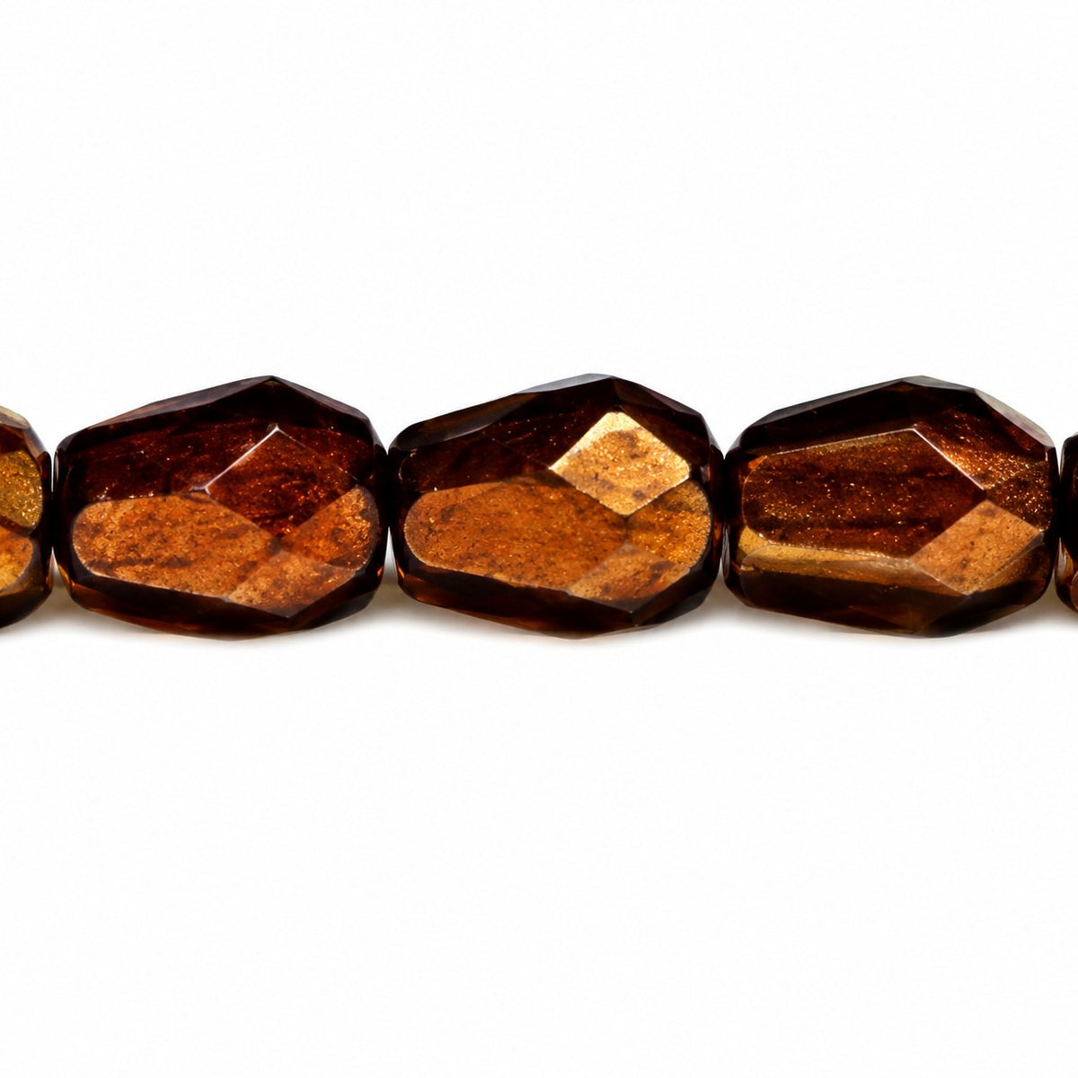 Faceted Fire Polished Beads Special Cut, Black Brass (23980-90215), Glass, Czech Republic