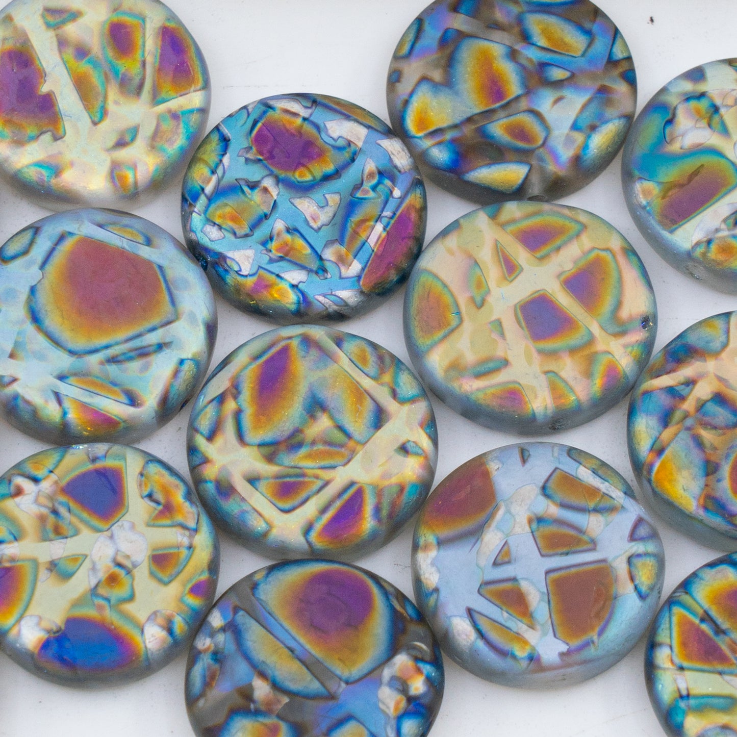 OUTLET 250g/50g Coin Beads, 17 x 17 mm, Batika Mixed Colors 210 (BATIKA-MIX-210), Glass, Czech Republic