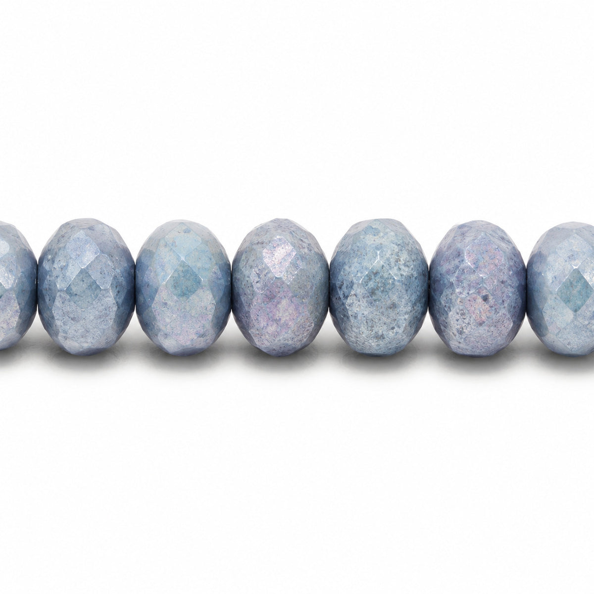 Special Cut Faceted Fire Polished Beads, White Luster Blue Full Coated (02010-14464), Glass, Czech Republic