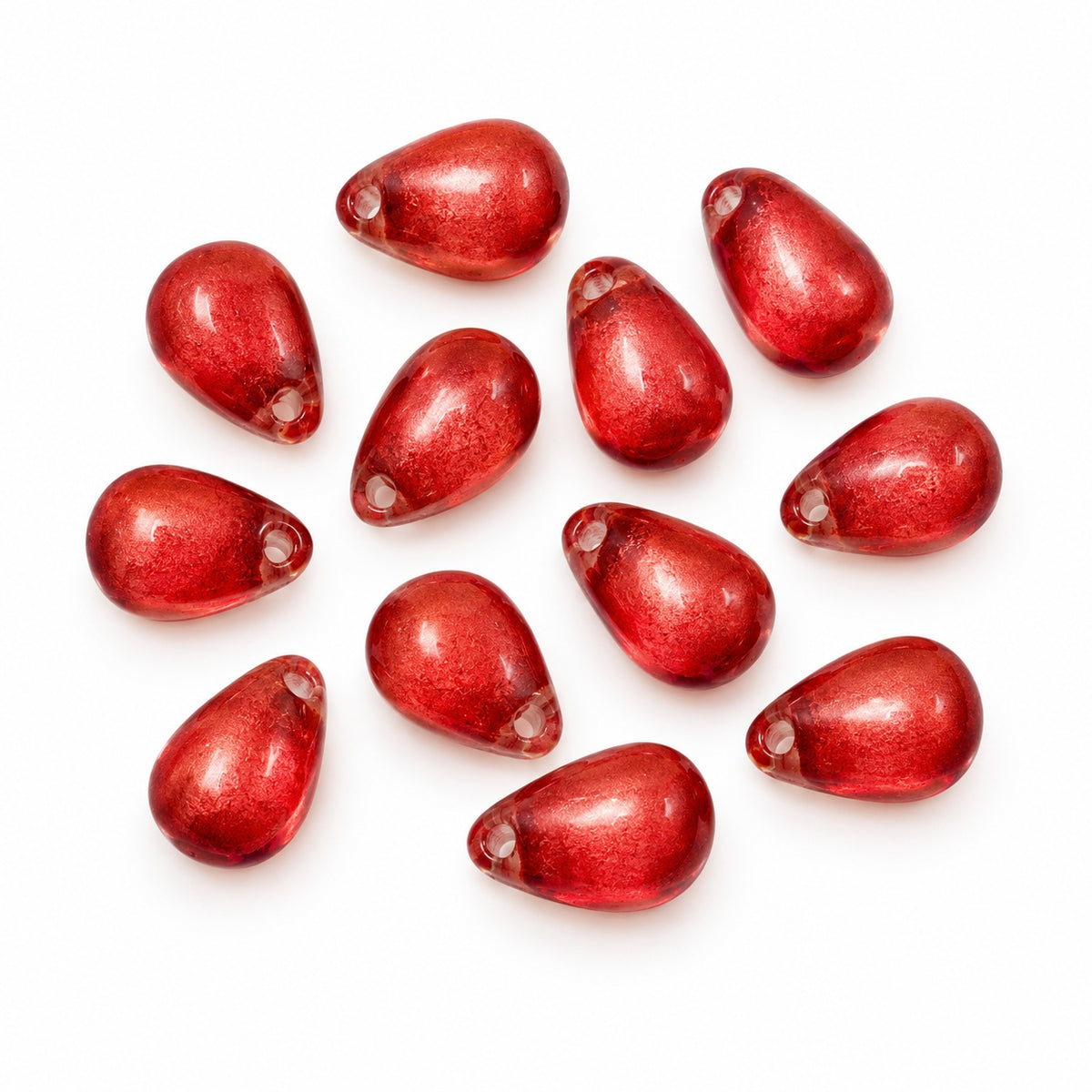 Drop Beads, Crystal Lava Red (00030-01890), Glass, Czech Republic